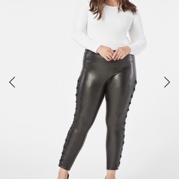 justfab Faux Leather Lace-Up Leggings size 1X new - Picture 4 of 11